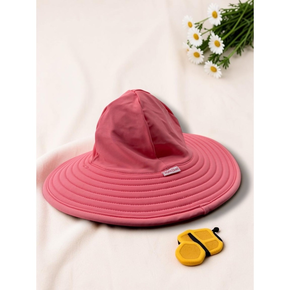 RuffleButts Wide Brim Swim Fabric Sun Hat 12m-2T
